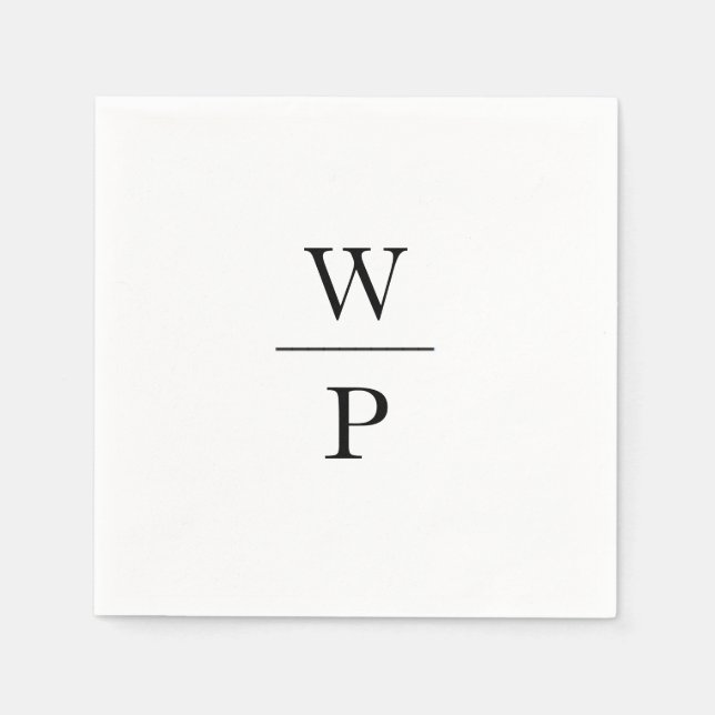 Gestapelte Initials Wedding Napkin Serviette (Vorderseite)