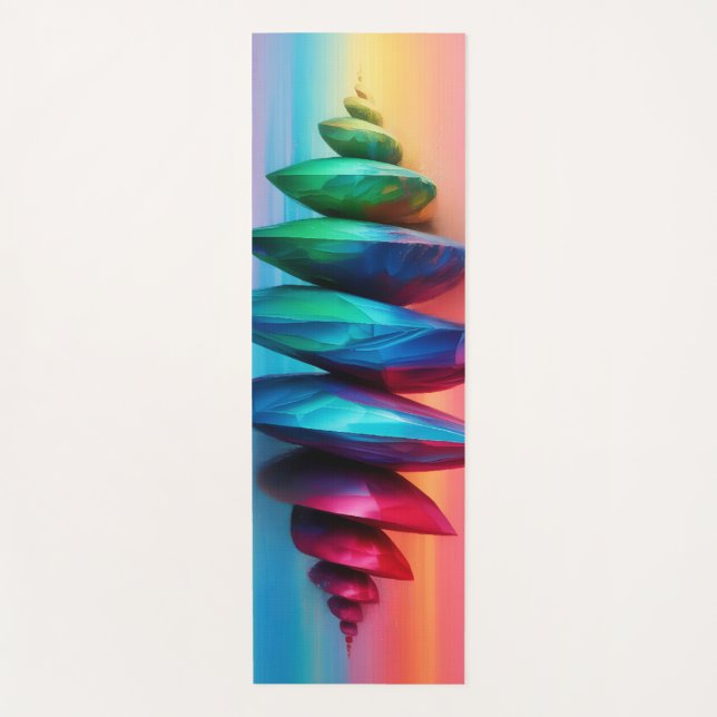 Gestapelte Iridescent Stones Yogamatte (Vorderseite)