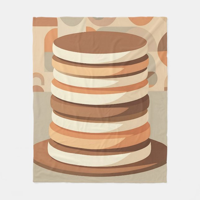 Gestapelte Pfannkuchen Retro Fleecedecke (Vorderseite)