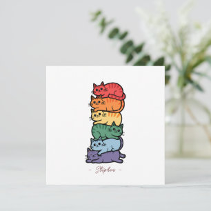Gestapelte Regenbogenkatzen - LGBTQ Pride Celebrat