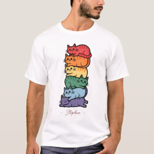 Gestapelte Regenbogenkatzen - LGBTQ Pride Celebrat T-Shirt