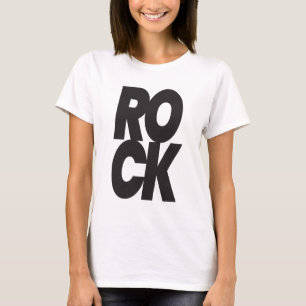 Gestapelte Rock-Typografie T-Shirt
