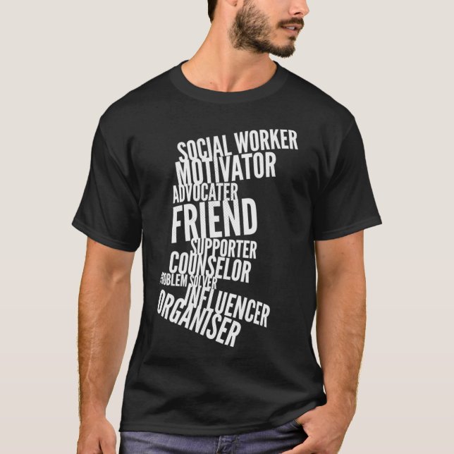 Gestapelte Sozialarbeiter T-Shirt (Vorderseite)