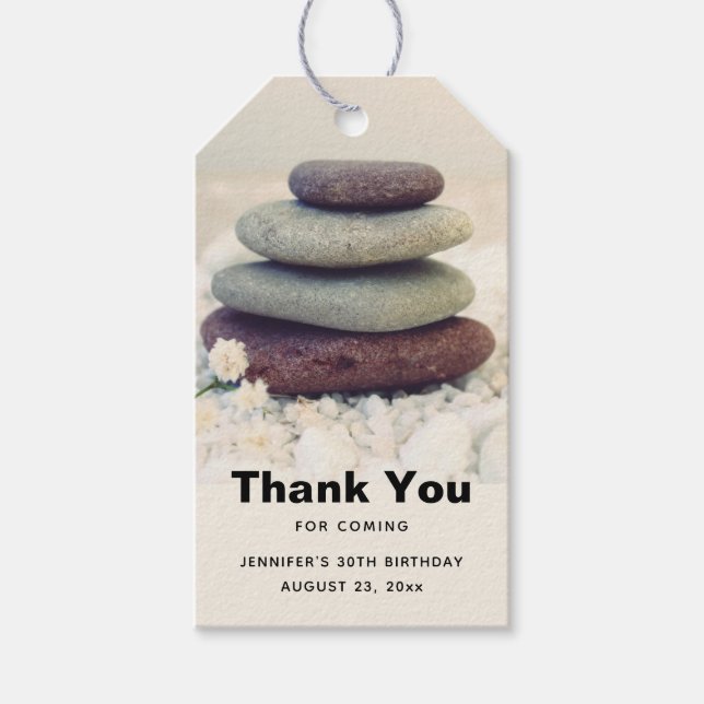 Gestapelte Stones Meditative Cairn Geburtstag Dank Geschenkanhänger (Vorderseite)