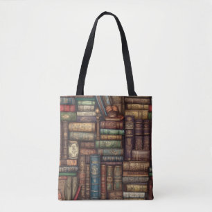 Gestapelte Vintage Bücher auf Bibliotheksbücherreg Tasche