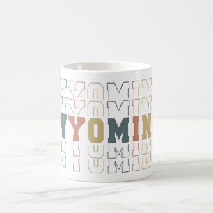Gestapelte Wyoming-Wortkunst Kaffeetasse