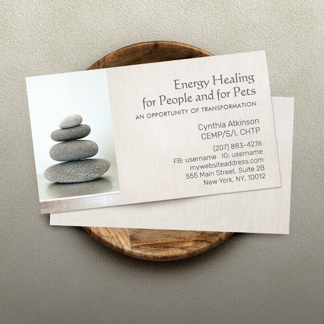 Gestapelte Zen Stones Holistische Gesundheit und W Visitenkarte (Von Creator hochgeladen)