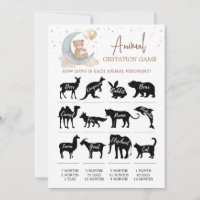 Gestation animale au-dessus de la carte de Baby sh