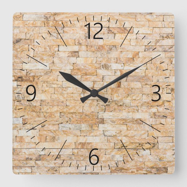 Gesteinsmuster Quadratische Wanduhr (Vorderseite)