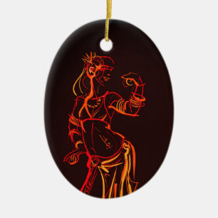 Gestenskizze zeichnend Stammesfusionsbellydancer Keramik Ornament