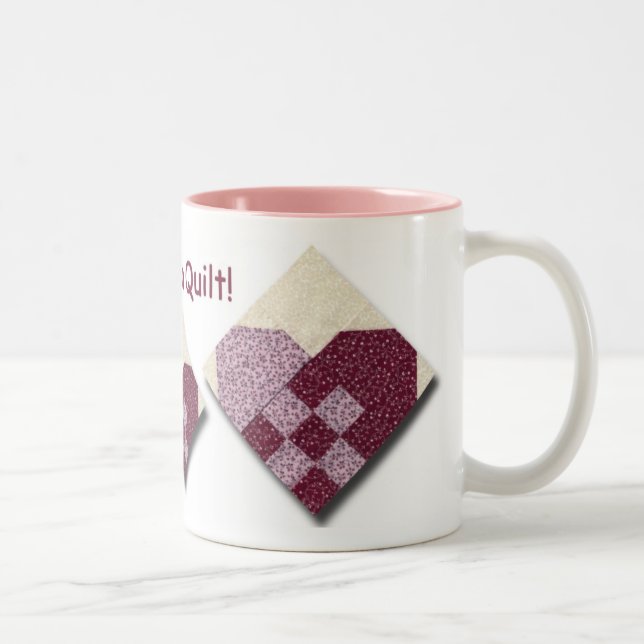 Gesteppte Herz-Liebe zu steppen Zweifarbige Tasse (Rechts)