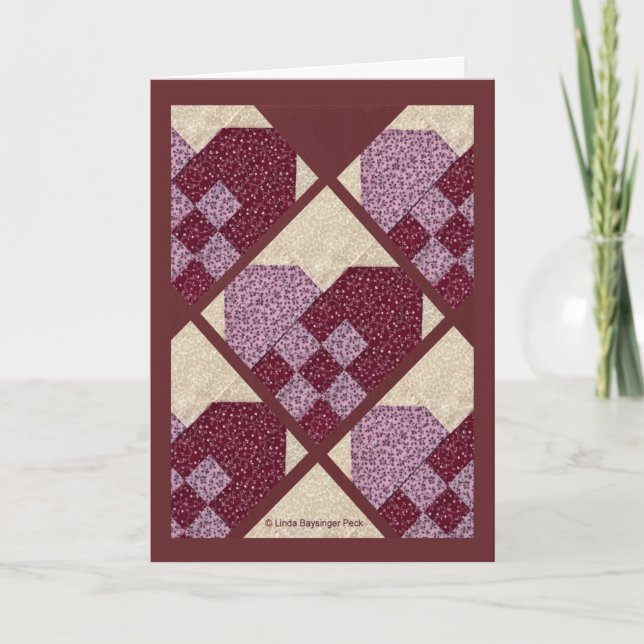 Gesteppte Herzen Karte (Vorderseite)