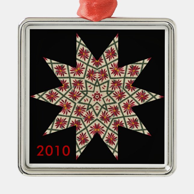 Gesteppte Sternchen-Vereinbarung Verzierung Ornament Aus Metall (Vorne)