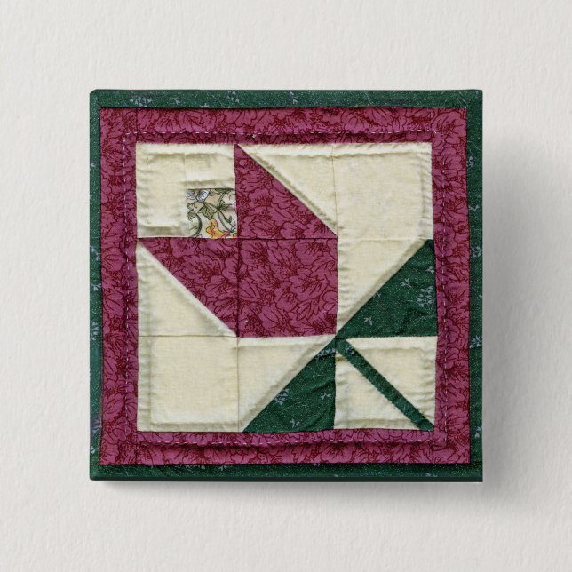 Gesteppte Topflappen-Tulpen-Nadel Button (Vorderseite)