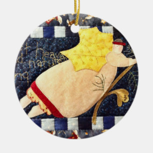 Gesteppte Weihnachtsengels-Verzierung Keramik Ornament