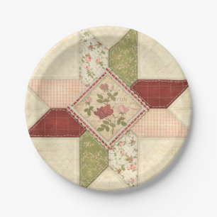 Gesteppter Patchwork-Pappteller Pappteller