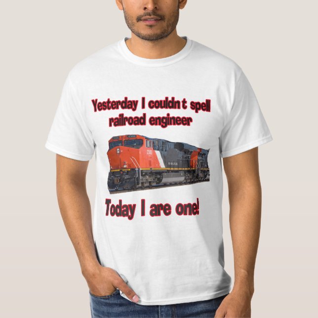 Gestern könnte ich Ingenieur nicht buchstabieren T-Shirt (Vorderseite)