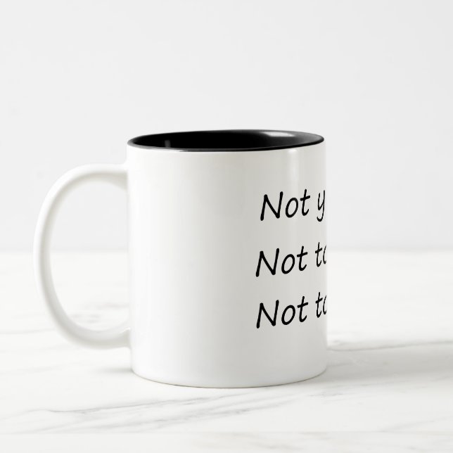 Gestern nicht morgen - Funny Zweifarbige Tasse (Links)