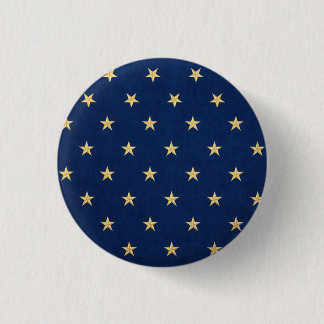Gestickte goldene Sterne auf blauem Denim Button
