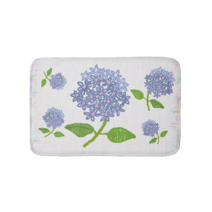 Gestickte Hortensie Badematte