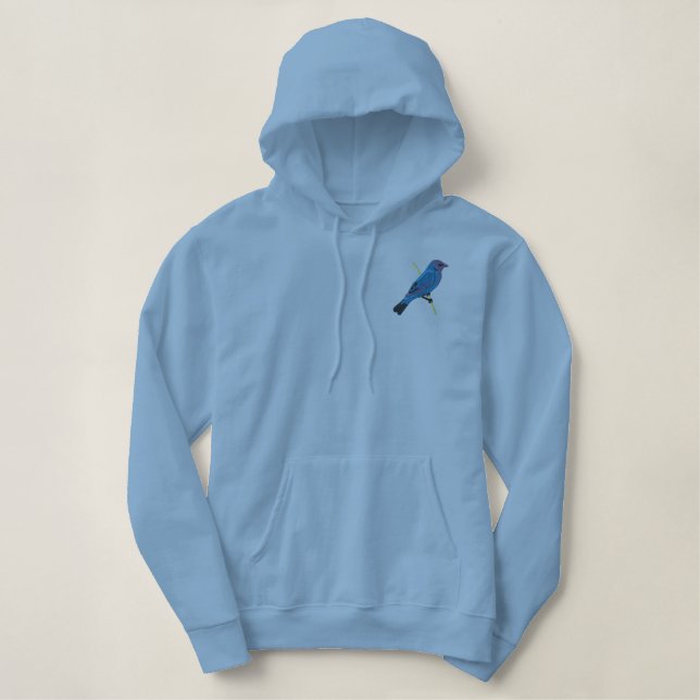 Gestickte Indigo-Flagge Bestickter Hoodie (Design vorne)