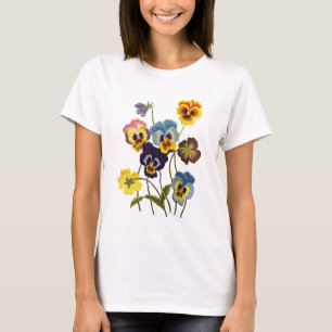 Gestickte Parade der Stiefmütterchen T-Shirt