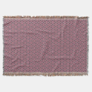 Gestickte rosa Feder Boho Decke