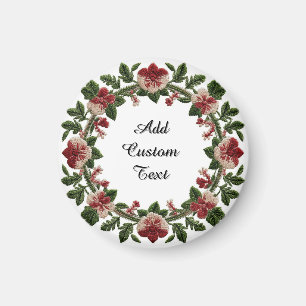 Gestickter Blumenkranzrand Magnet