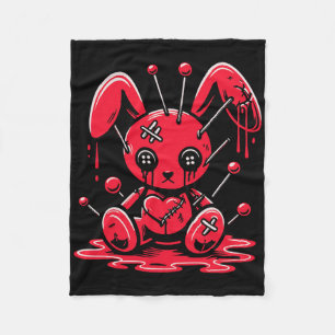 Gestickter Bunny-Hase Pastell-Goth Anime Kawaii Go Fleecedecke