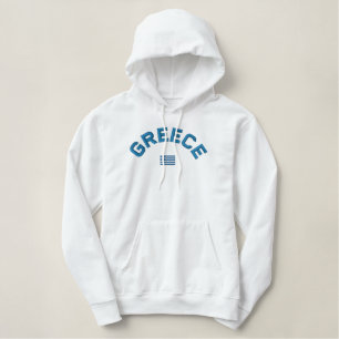 Gestickter Griechenland-Pullover Hoodie - ΕΛΛΑ Bestickter Hoodie