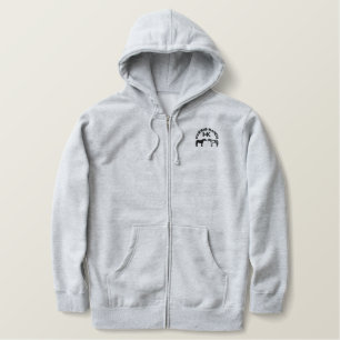 Gestickter ZipHoodie Harriss Ranch (schwarzes Bestickter Hoodie