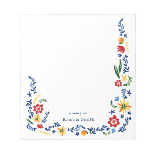 Gesticktes Blumen Notizblock