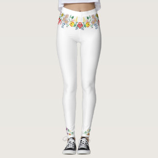 Gesticktes Blumenc$legging Leggings