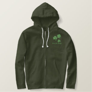 Gesticktes Kleeblatt-Kleid alle Größen Bestickter Hoodie