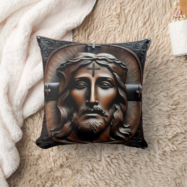 Gestiegene Befreiung Jesu mit Kreuzungen Hintergru Kissen (Decke)