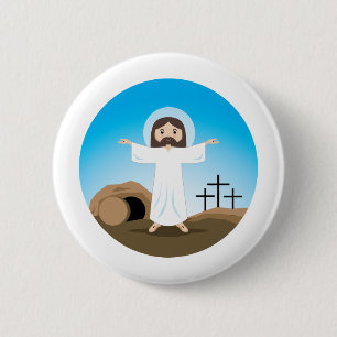 Gestiegener Christus Button