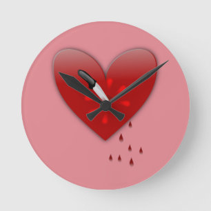gestochen in die Herz-Valentinuhr Runde Wanduhr