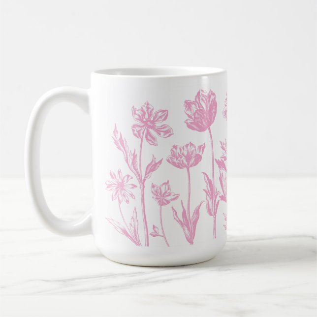 Gestohlene Blume (rosa) Kaffeetasse (Links)