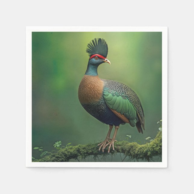 Gestohlene Partridge auf einer Mooszweigung Serviette (Vorderseite)