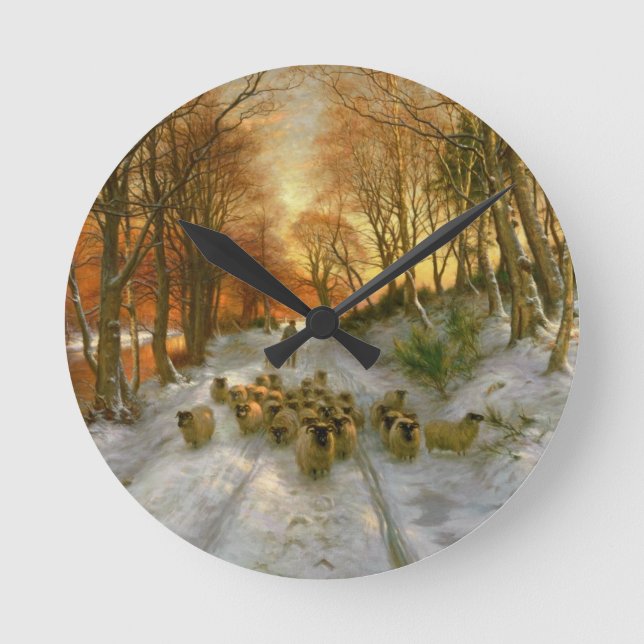 gestrahlt mit Abend-Stunden-Punkten Runde Wanduhr (Vorderseite)