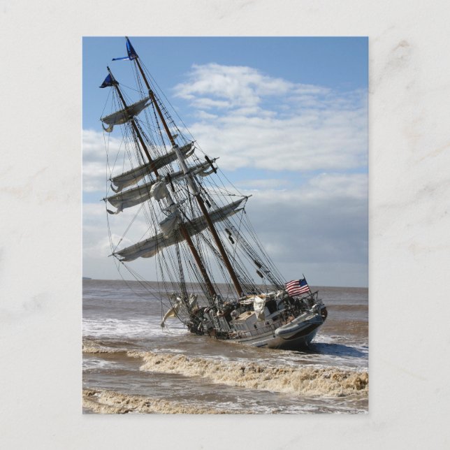 Gestrandetes Schiff Postkarte (Vorderseite)