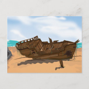 Gestrandetes Schiffswrack Postkarte