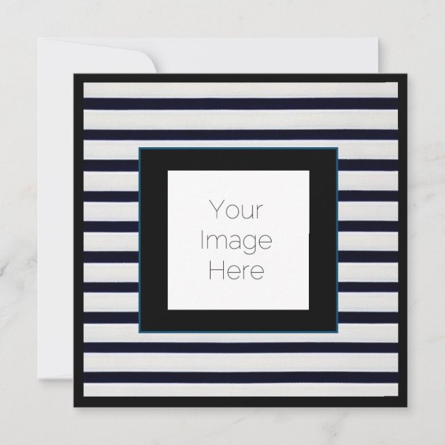 gestreift Einladung mit benutzerdefiniertem Foto u (Vorderseite)