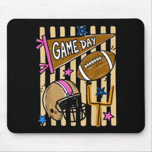 Gestreift lustiger Herbst-Footballsaison Spieltag Mousepad