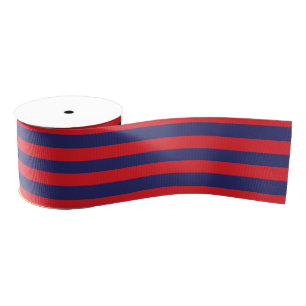 Gestreift (Marine-Blau u. Rot) Ripsband