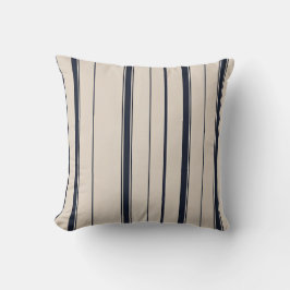 Gestreift Navy Blau und Creme Kissen