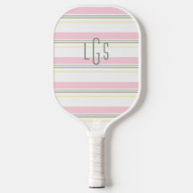 Gestreift Pink Gelb Grün Weiß Hellbraun Monogramm