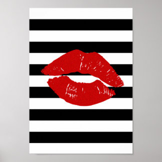 gestreift und lippenartig, hübsch, schön, poster