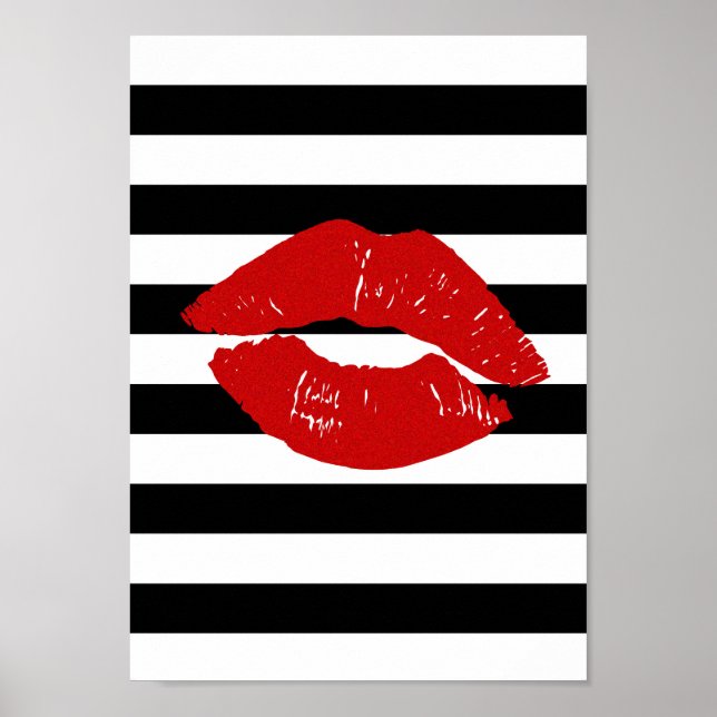 gestreift und lippenartig, hübsch, schön, poster (Vorne)
