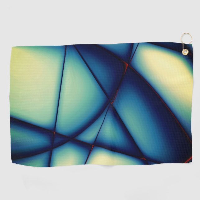 Gestreifte Ausschnitte, blau bis "Avocado Creme" Golfhandtuch (Horizontal)